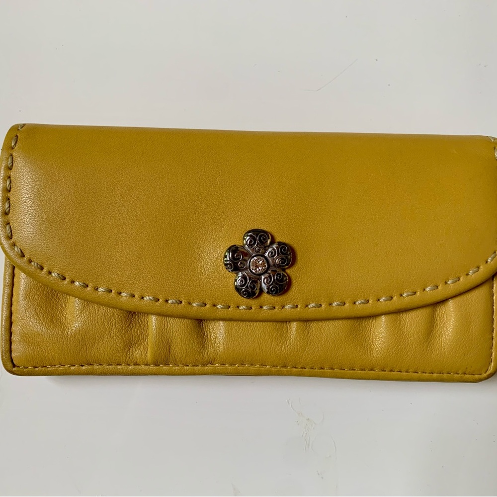 Brighton Yellow Wallet with Floral Embellishment